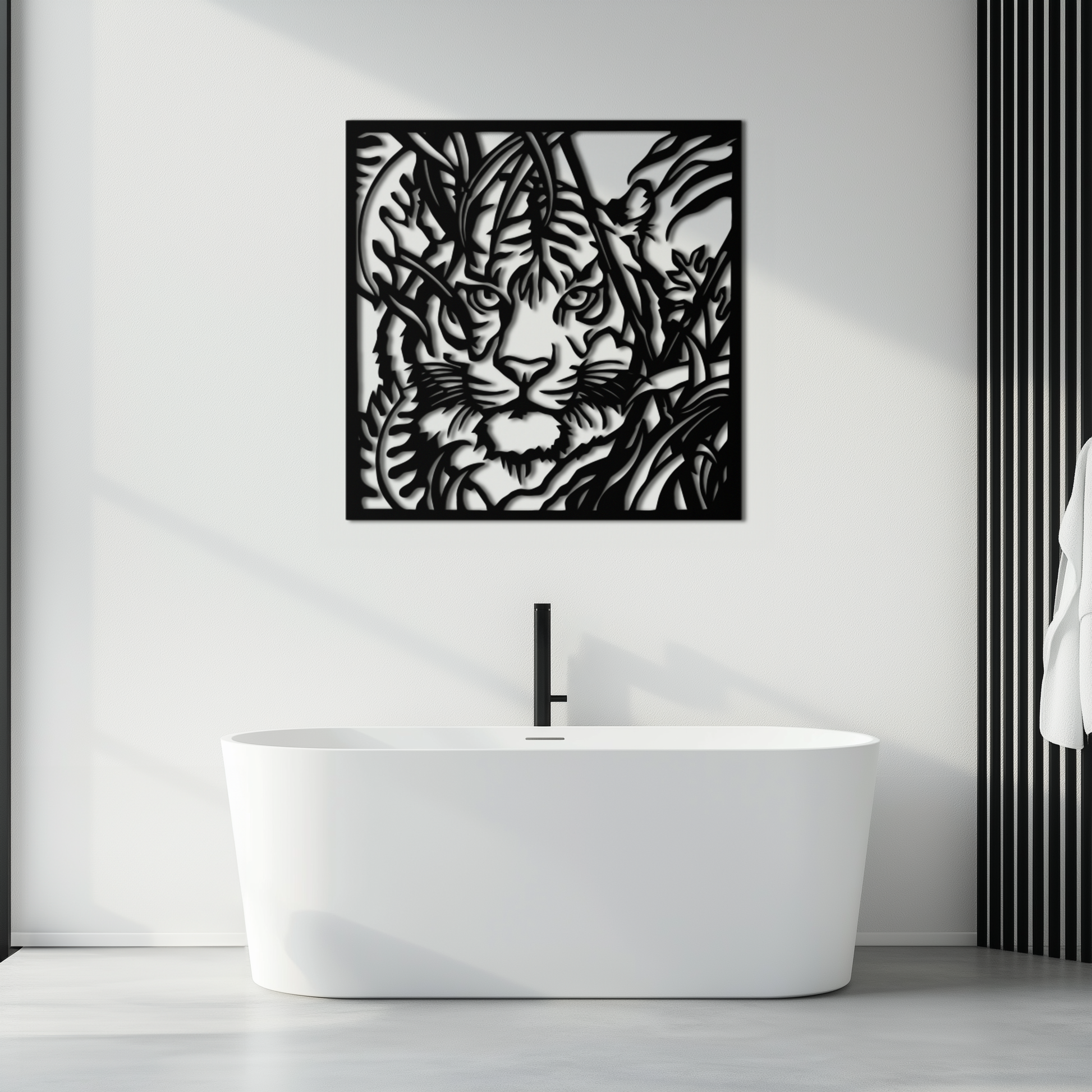 Tiger Metal Wall Art - Jungle-Inspired Modern Steel Wall Decor - KAF102 - Tampa Home & Garden Store