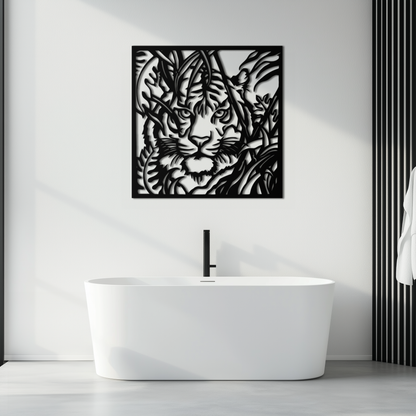 Tiger Metal Wall Art - Jungle-Inspired Modern Steel Wall Decor - KAF102 - Tampa Home & Garden Store