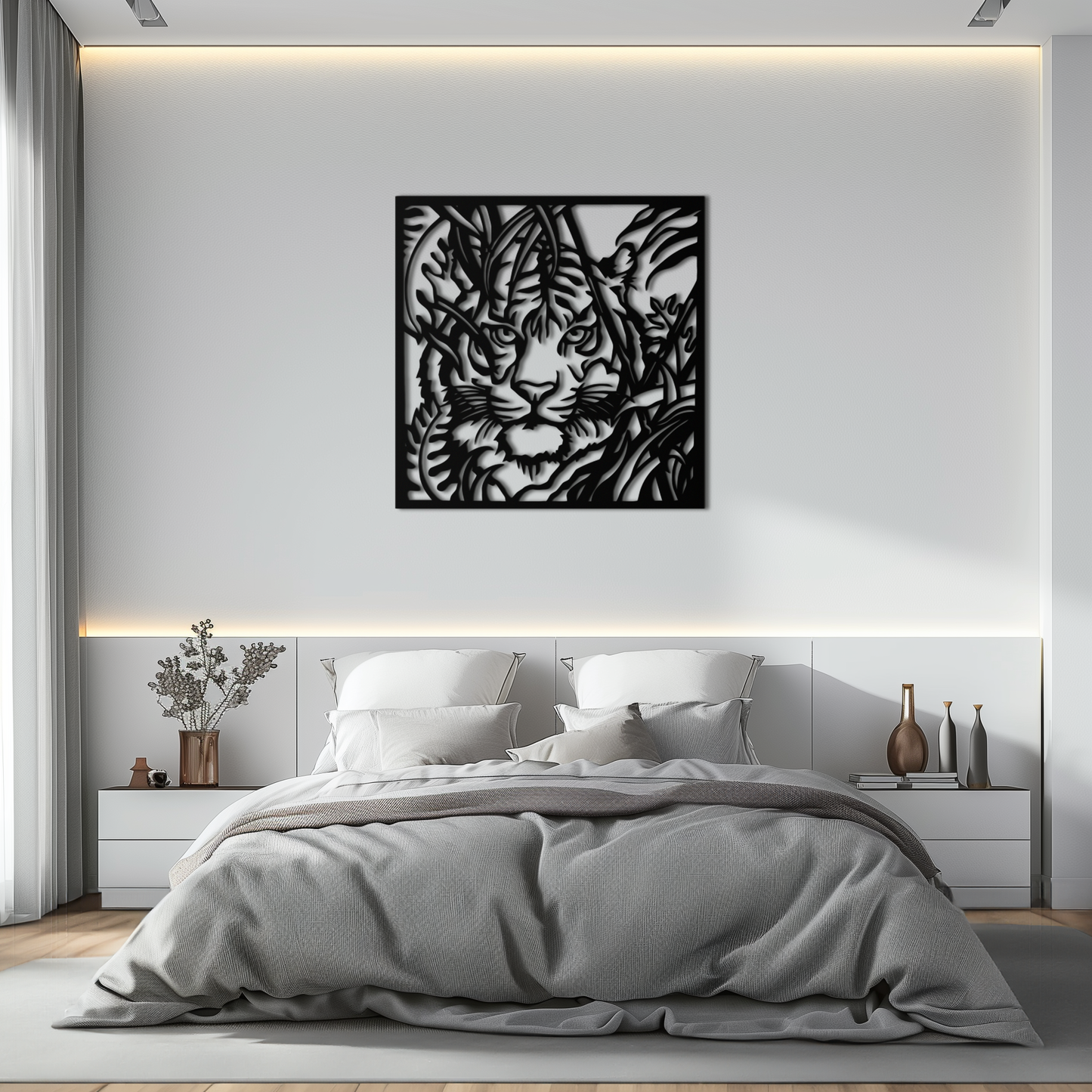 Tiger Metal Wall Art - Jungle-Inspired Modern Steel Wall Decor - KAF102 - Tampa Home & Garden Store