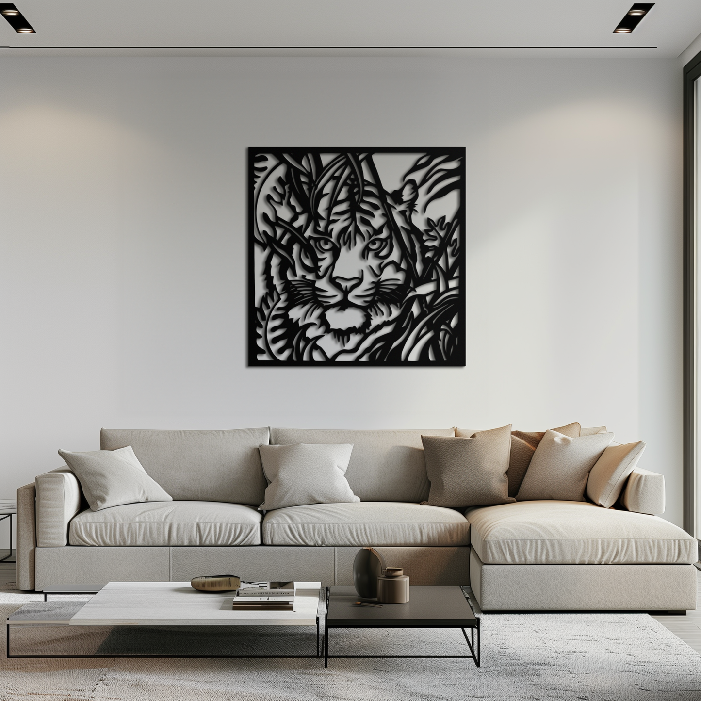 Tiger Metal Wall Art - Jungle-Inspired Modern Steel Wall Decor - KAF102 - Tampa Home & Garden Store