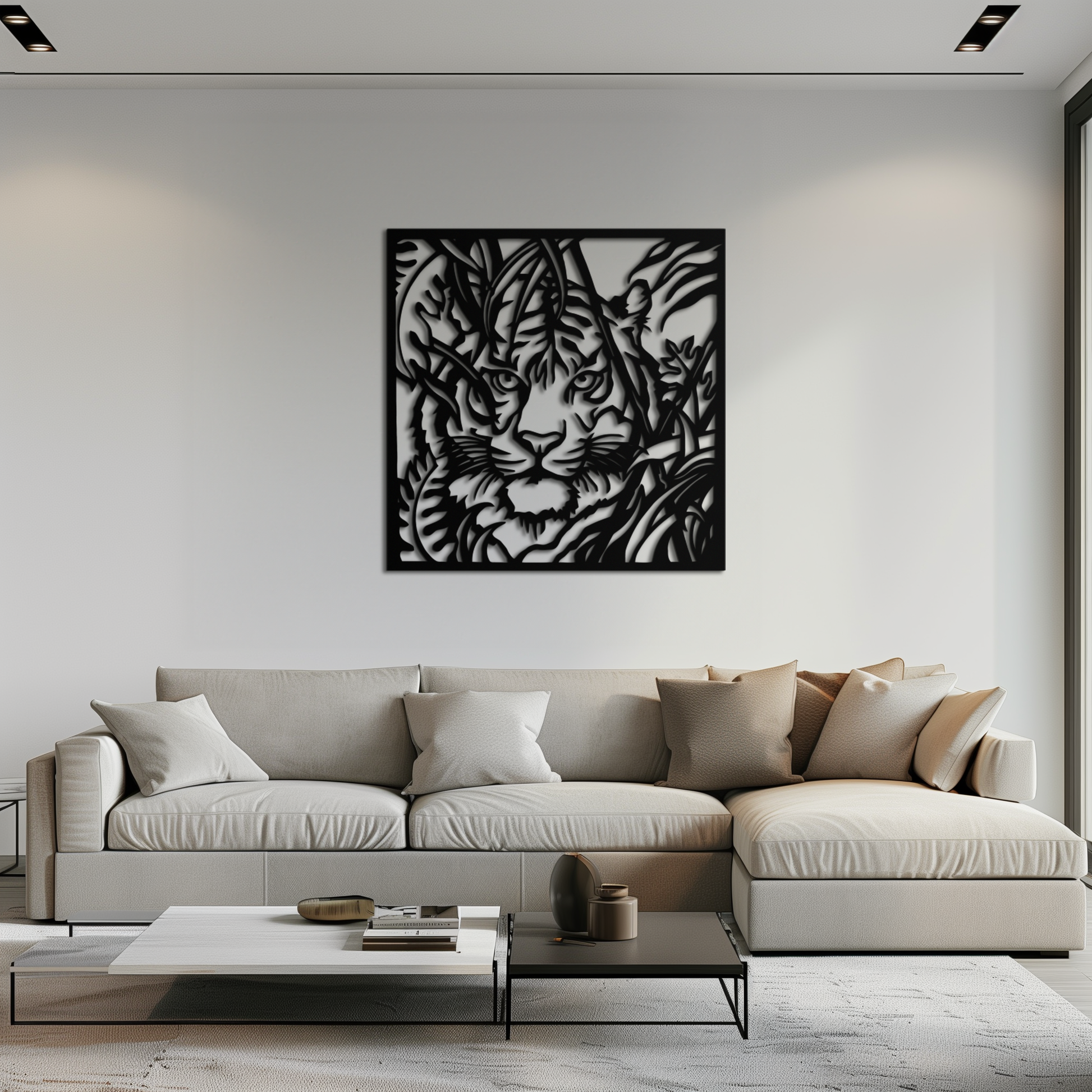 Tiger Metal Wall Art - Jungle-Inspired Modern Steel Wall Decor - KAF102 - Tampa Home & Garden Store