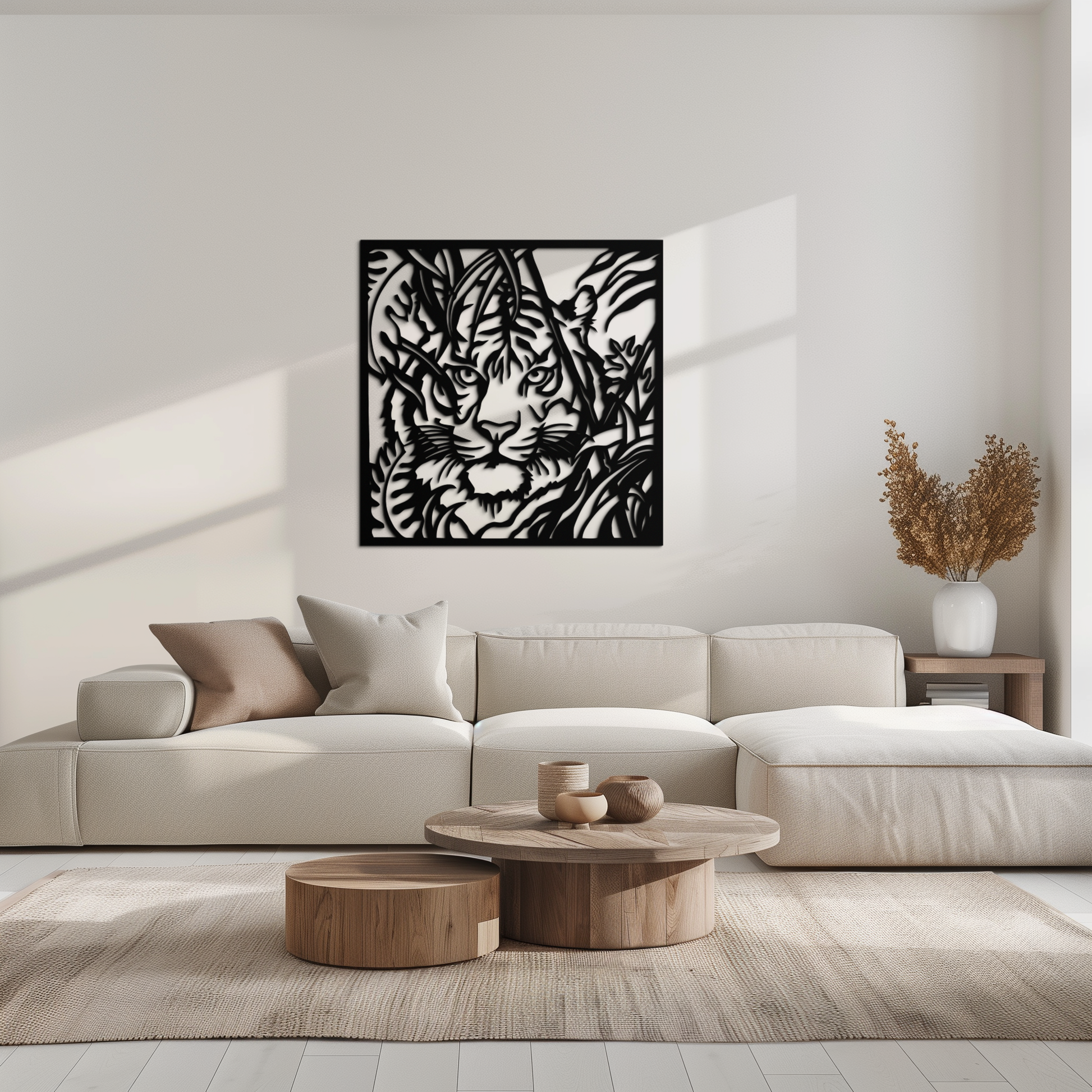 Tiger Metal Wall Art - Jungle-Inspired Modern Steel Wall Decor - KAF102 - Tampa Home & Garden Store