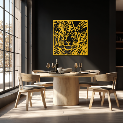 Tiger Metal Wall Art - Jungle-Inspired Modern Steel Wall Decor - KAF102 - Tampa Home & Garden Store