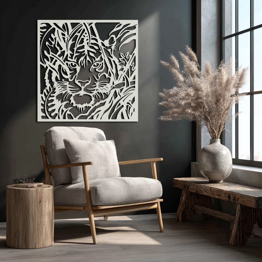 Tiger Metal Wall Art - Jungle-Inspired Modern Steel Wall Decor - KAF102 - Tampa Home & Garden Store