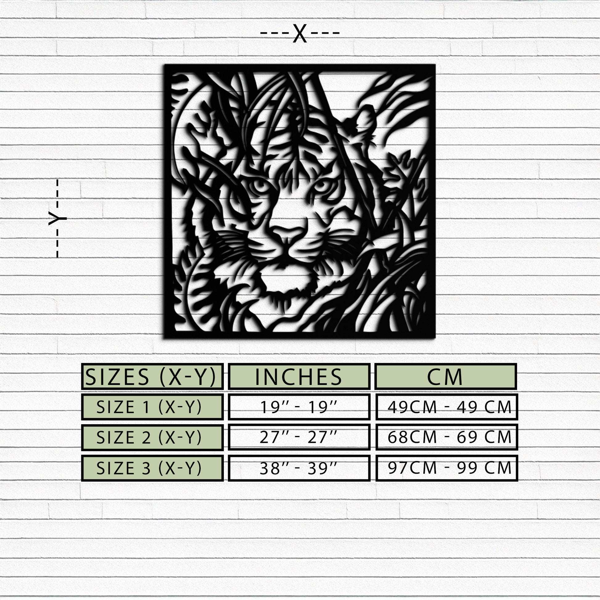 Tiger Metal Wall Art - Jungle-Inspired Modern Steel Wall Decor - KAF102 - Tampa Home & Garden Store