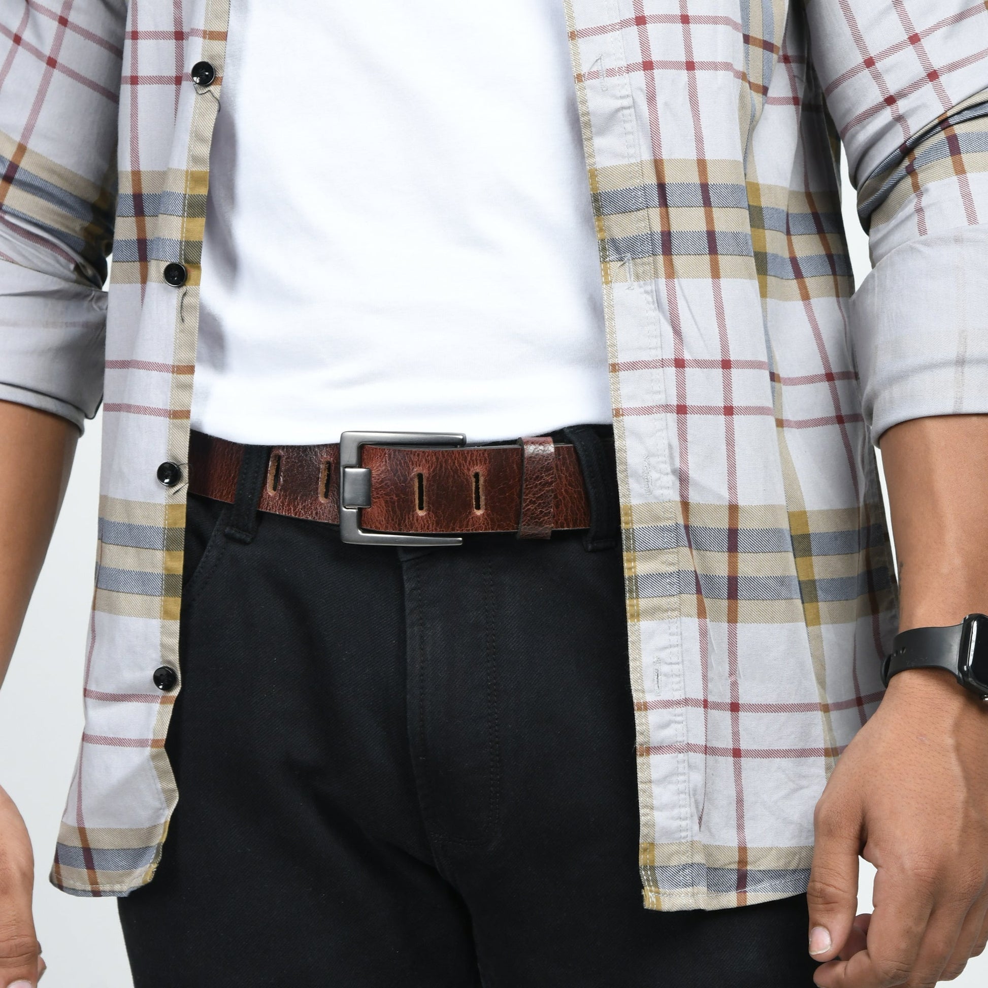 Timberline Dark Brown Leather Belt - Tampa Home & Garden Store