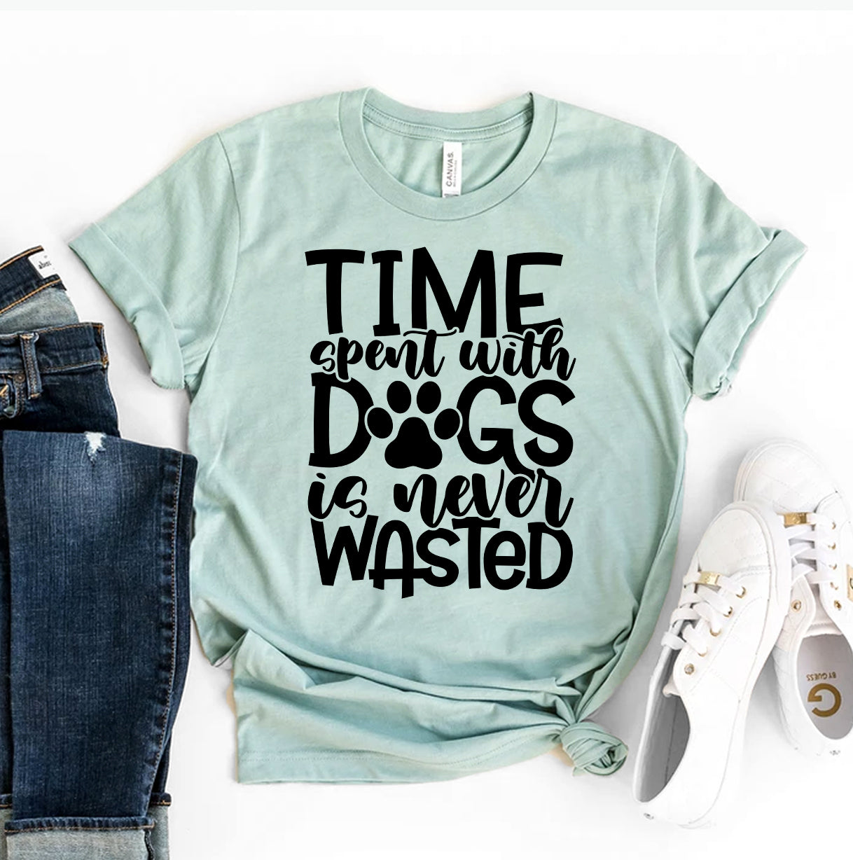 Time Spent With Dogs Is Never Wasted T-Shirt - Tampa Home & Garden Store
