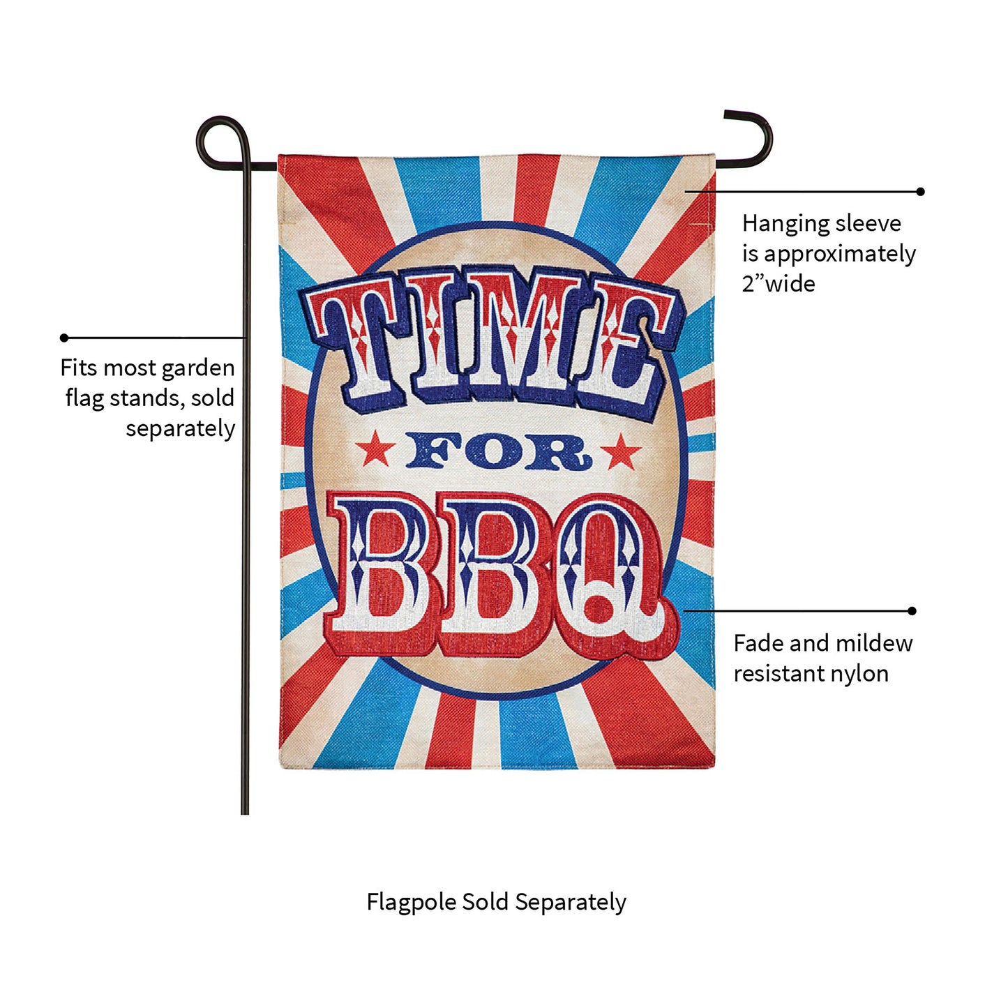 Time for BBQ Garden Burlap Flag - Tampa Home & Garden Store