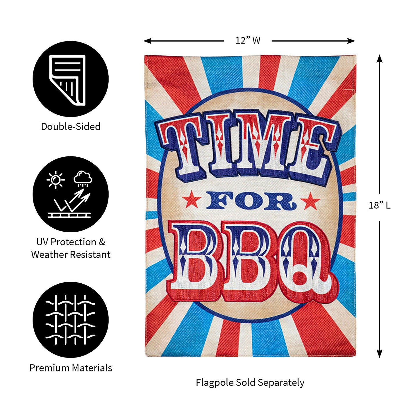 Time for BBQ Garden Burlap Flag - Tampa Home & Garden Store