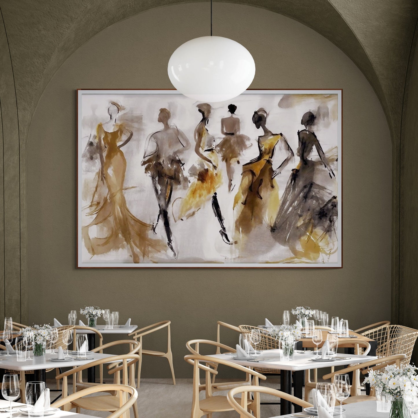 Canvas Print Time Whispers by Tailored Canvases in a dining room with abstract figures on Tampa Home & Garden Store