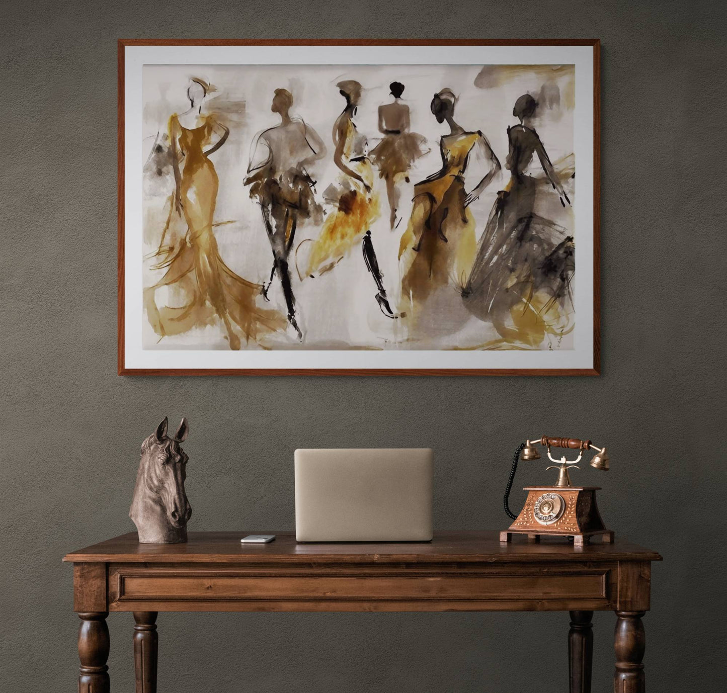 Canvas Print Time Whispers by Tailored Canvases in warm brown tones, framed with white mat on Tampa Home & Garden Store
