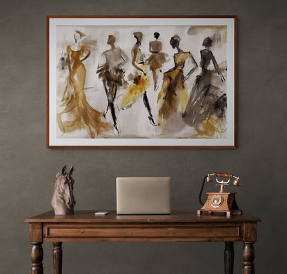 Canvas Print Time Whispers by Tailored Canvases in warm brown tones, framed with white mat on Tampa Home & Garden Store