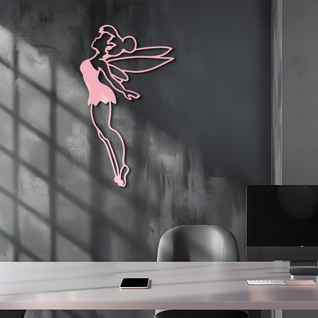 Tinker Bell Silhouette Metal Wall Art – Magical Fairy Home Decor - KAFGP073 - Tampa Home & Garden Store