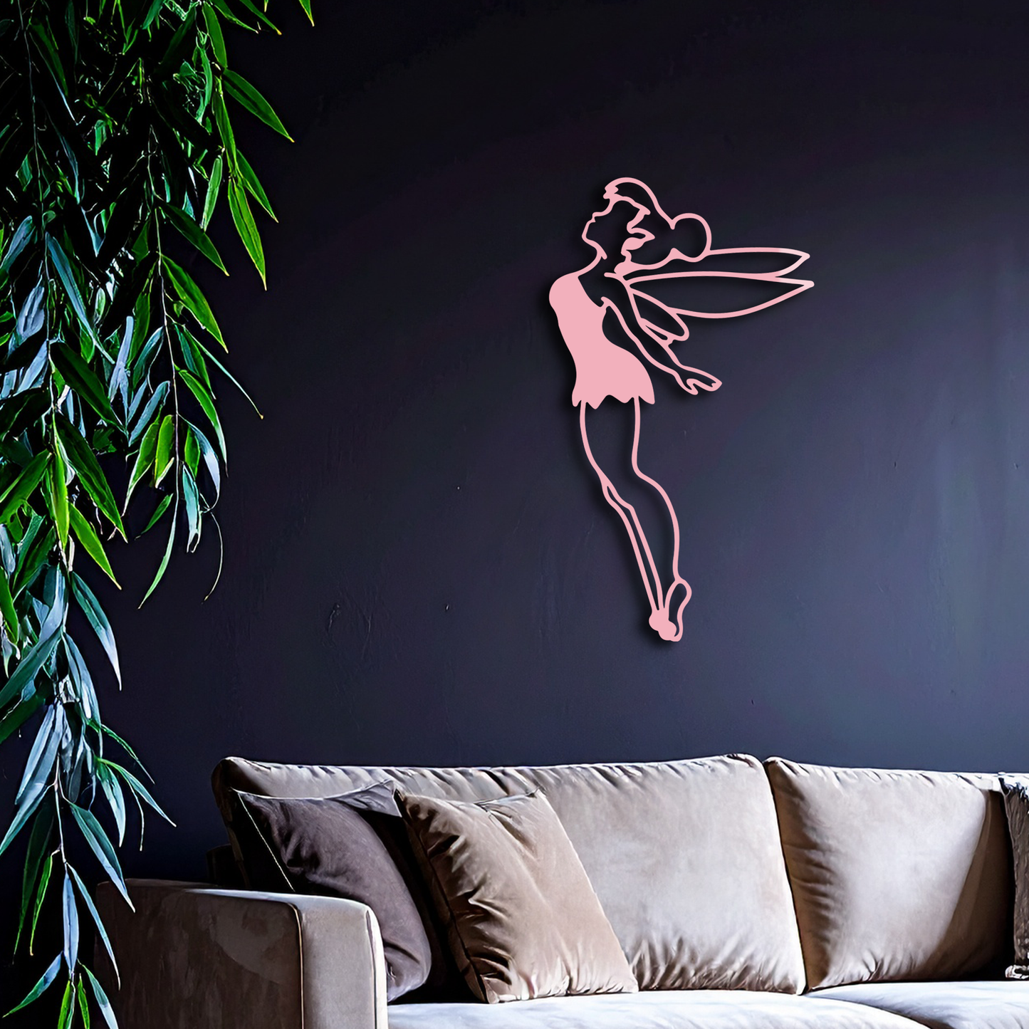 Tinker Bell Silhouette Metal Wall Art – Magical Fairy Home Decor - KAFGP073 - Tampa Home & Garden Store