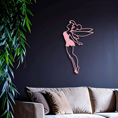 Tinker Bell Silhouette Metal Wall Art – Magical Fairy Home Decor - KAFGP073 - Tampa Home & Garden Store
