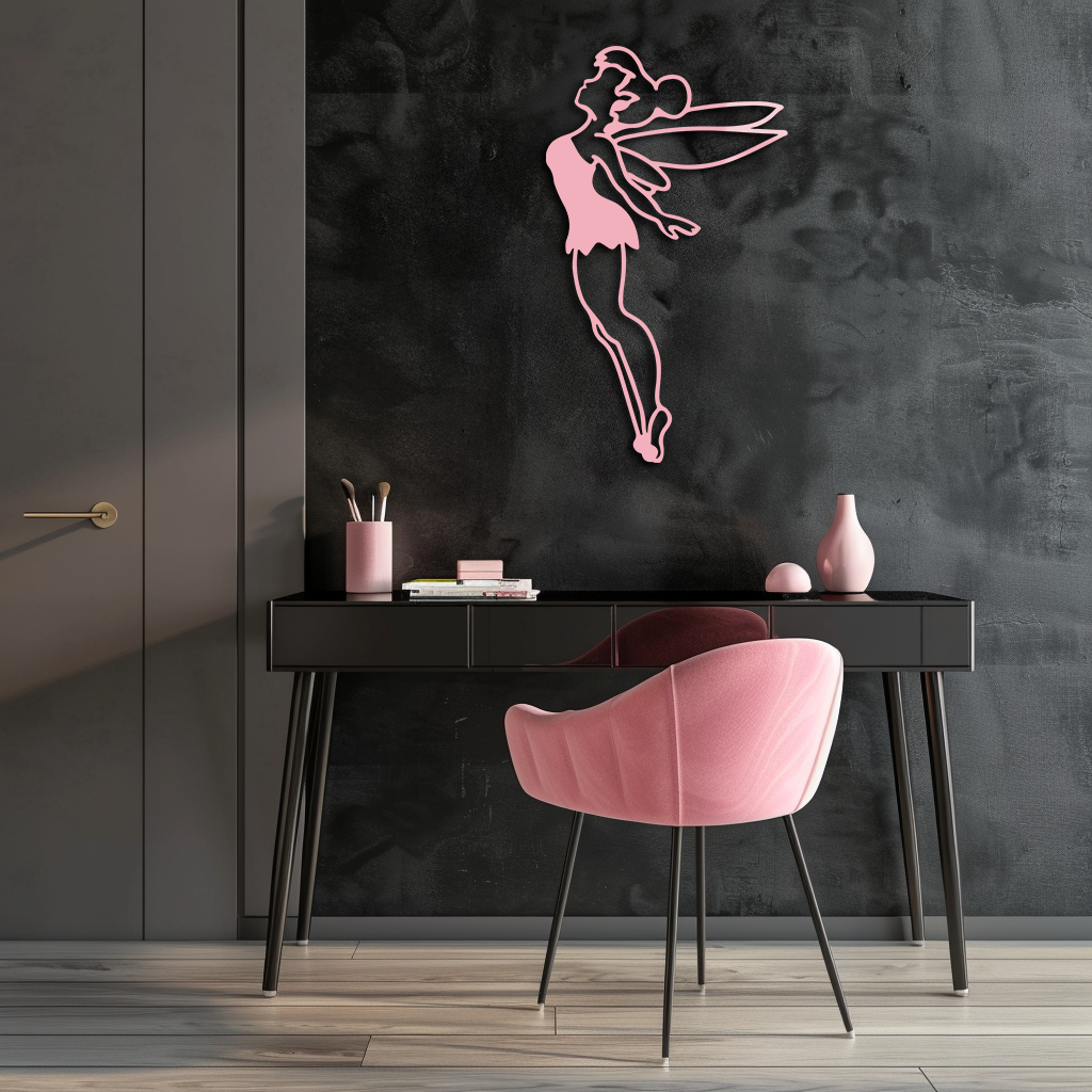 Tinker Bell Silhouette Metal Wall Art – Magical Fairy Home Decor - KAFGP073 - Tampa Home & Garden Store