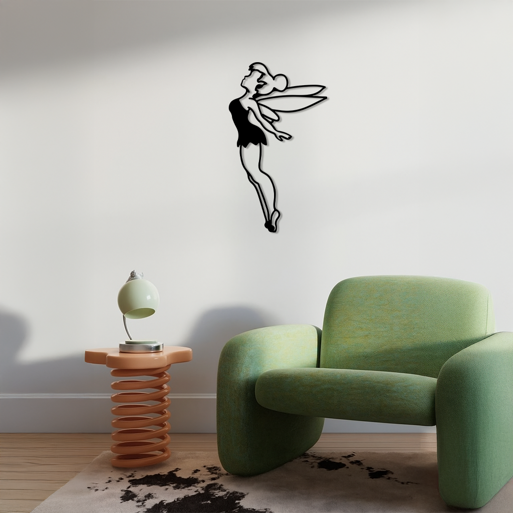 Tinker Bell Silhouette Metal Wall Art – Magical Fairy Home Decor - KAFGP073 - Tampa Home & Garden Store
