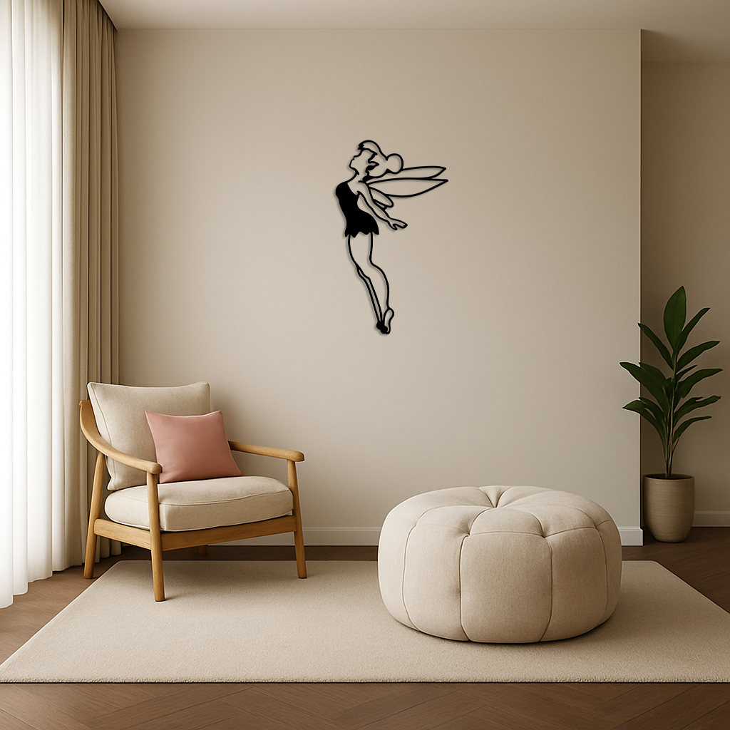 Tinker Bell Silhouette Metal Wall Art – Magical Fairy Home Decor - KAFGP073 - Tampa Home & Garden Store