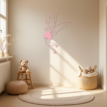 Tinkerbell Fairy Silhouette Metal Wall Art – Whimsical Fantasy Decor - KAFGP072 - Tampa Home & Garden Store