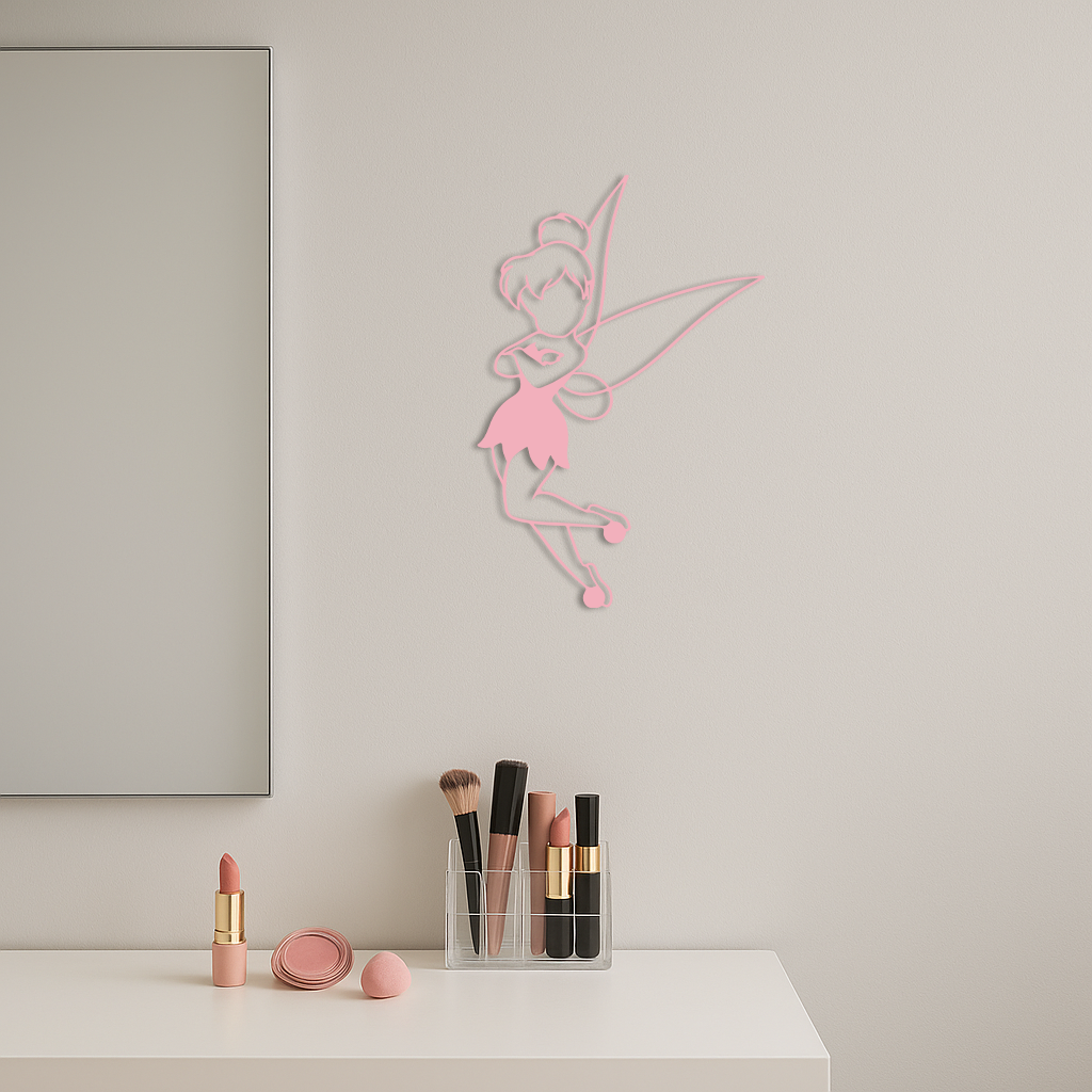Tinkerbell Fairy Silhouette Metal Wall Art – Whimsical Fantasy Decor - KAFGP072 - Tampa Home & Garden Store
