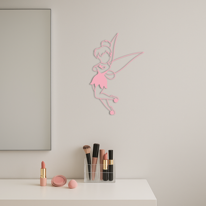 Tinkerbell Fairy Silhouette Metal Wall Art – Whimsical Fantasy Decor - KAFGP072 - Tampa Home & Garden Store