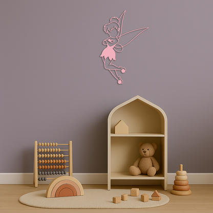 Tinkerbell Fairy Silhouette Metal Wall Art – Whimsical Fantasy Decor - KAFGP072 - Tampa Home & Garden Store