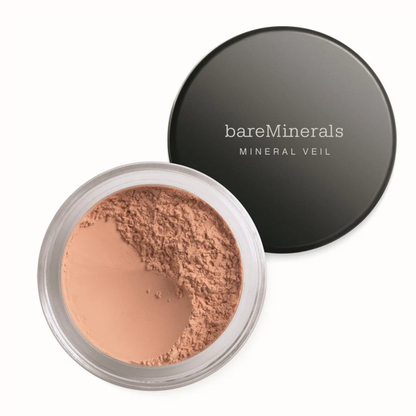 bareMinerals Mineral Veil Setting Powder in clear jar with beige powder and black lid on Tampa Home & Garden Store