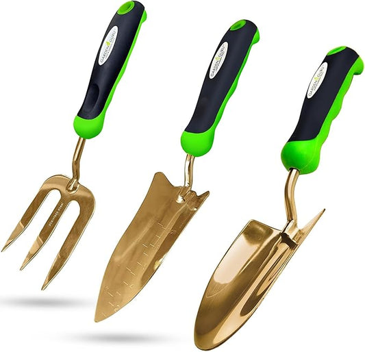 Titanium Garden Tool Set - Includes Hand Trowel Transplanter Cultivator - Tampa Home & Garden Store