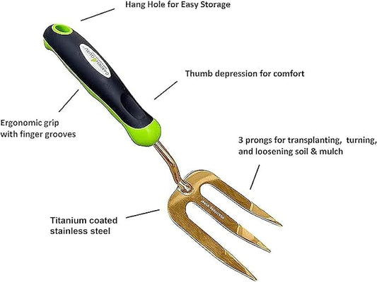 Titanium Garden Tool Set - Includes Hand Trowel Transplanter Cultivator - Tampa Home & Garden Store