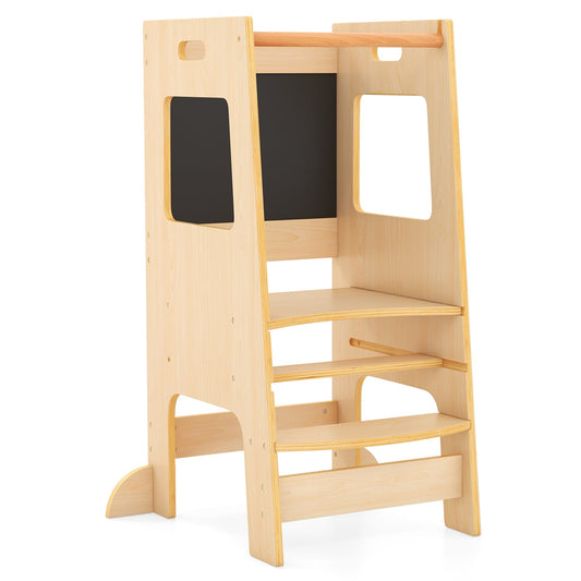 Toddler Kitchen Step Stool with Activity Chalkboard and Adjustable Height - Tampa Home & Garden Store