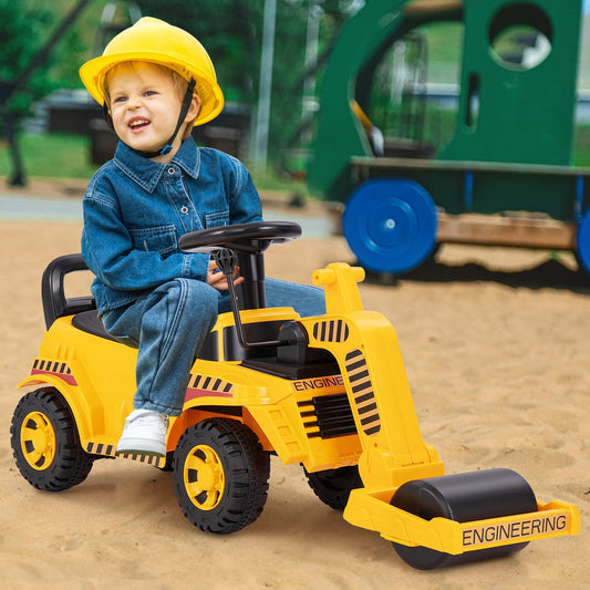 Toddler Ride on Car with Adjustable Roller and Under-Seat Storage-Yellow - Tampa Home & Garden Store