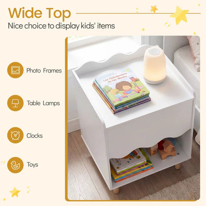Toddler Scalloped Side Table With Open Storage