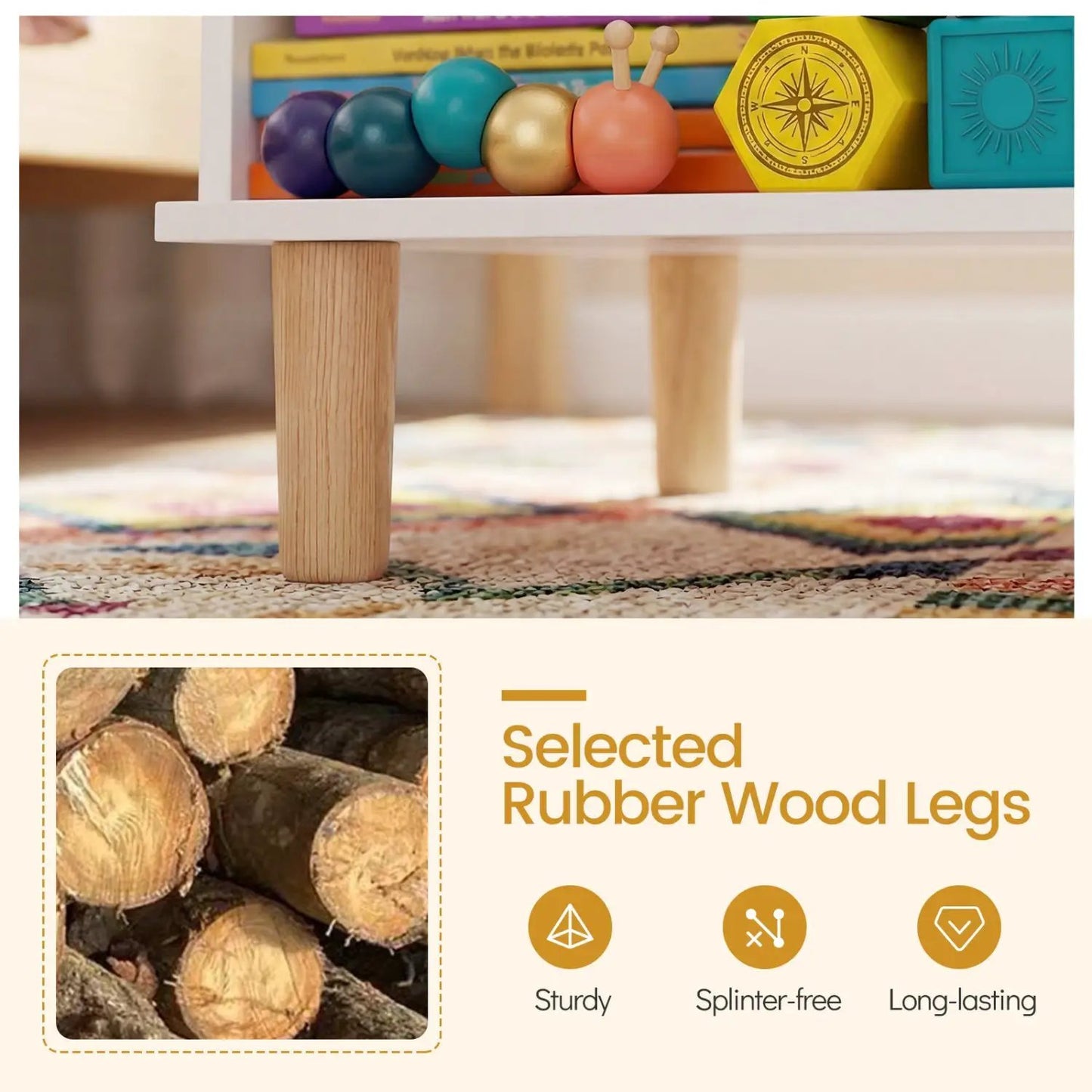 Toddler Scalloped Side Table With Open Storage