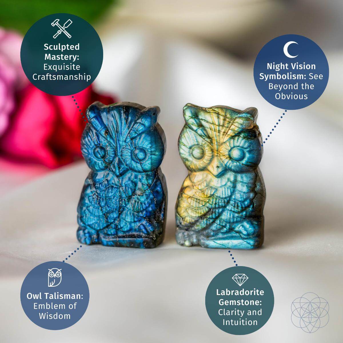 Token of Wisdom - Labradorite Owl Talisman - Tampa Home & Garden Store