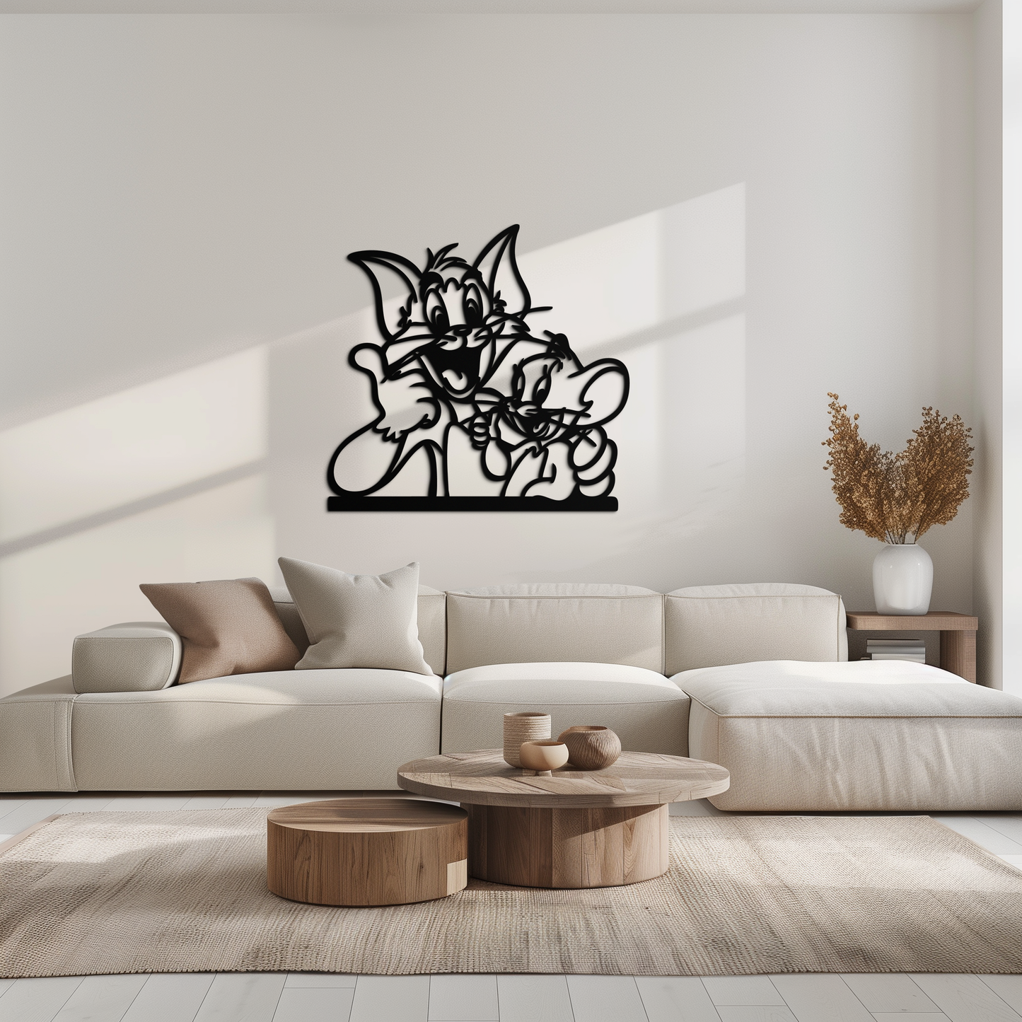 Tom and Jerry Metal Wall Art – Classic Cartoon Duo Silhouette for Fans- KAF665 - Tampa Home & Garden Store