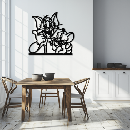 Tom and Jerry Metal Wall Art – Classic Cartoon Duo Silhouette for Fans- KAF665 - Tampa Home & Garden Store