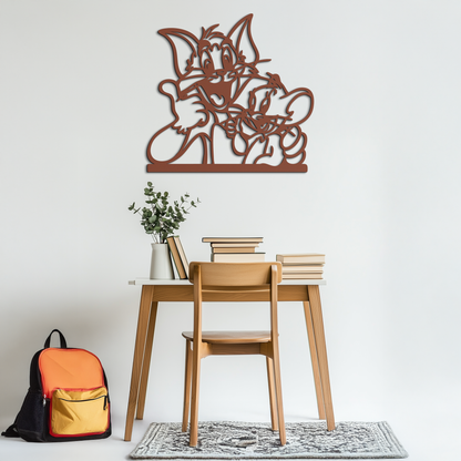 Tom and Jerry Metal Wall Art – Classic Cartoon Duo Silhouette for Fans- KAF665 - Tampa Home & Garden Store