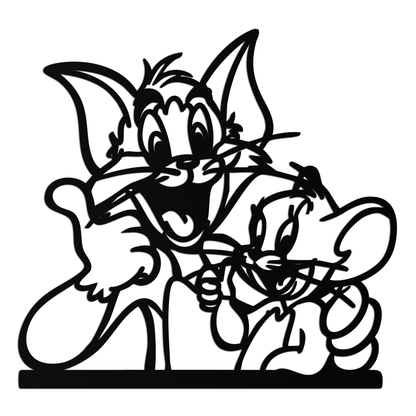 Tom and Jerry Metal Wall Art – Classic Cartoon Duo Silhouette for Fans- KAF665 - Tampa Home & Garden Store