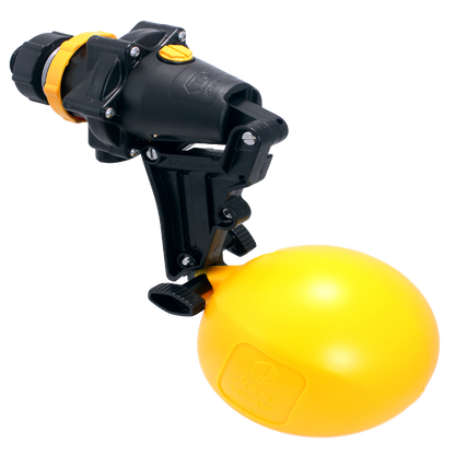 Topaz Valve 1 inch Detach Long Tail irrigation valve with black body yellow float Rivendell on Tampa Home & Garden Store