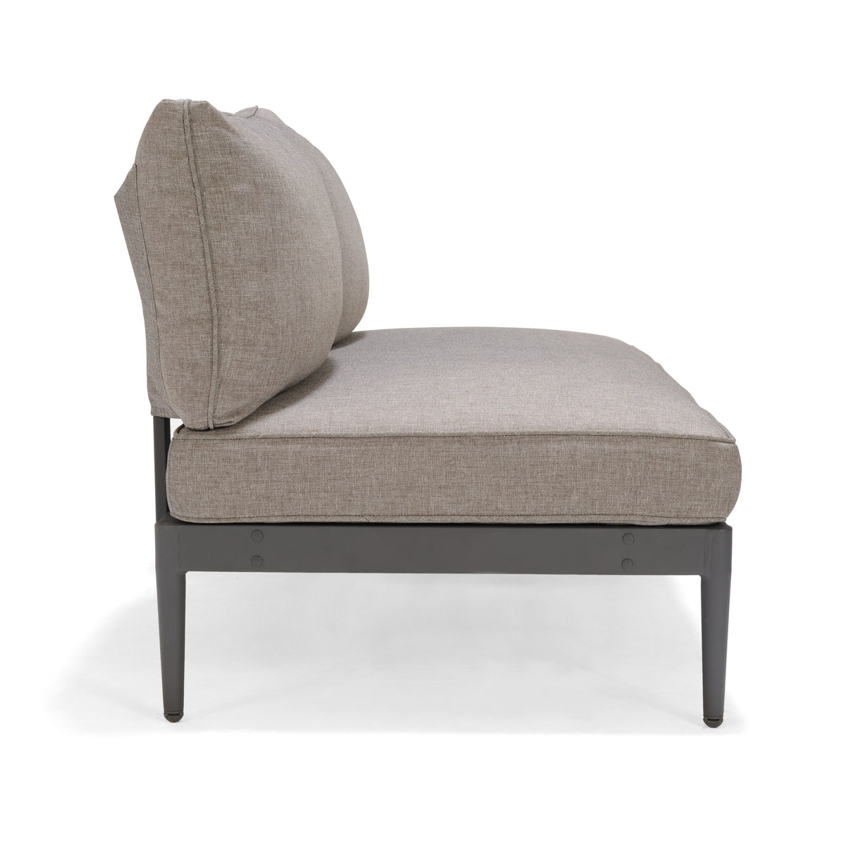 Topaz 2pc seating set taupe fabric cushions on dark gray metal frame LifestyleGarden US on Tampa Home & Garden Store