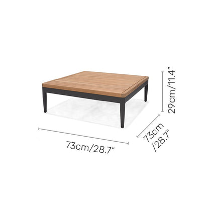 Topaz Square Coffee Table, natural wood top with black frame, 73x73 cm LifestyleGarden US on Tampa Home & Garden Store