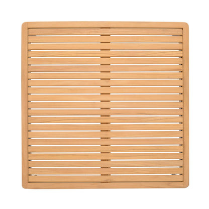 Topaz Square Coffee Table by LifestyleGarden US in light wood with a slatted surface on Tampa Home & Garden Store