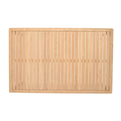 Topaz 9 Piece Teak Rectangular Dining Set back panel in natural teak with vertical slats on Tampa Home & Garden Store