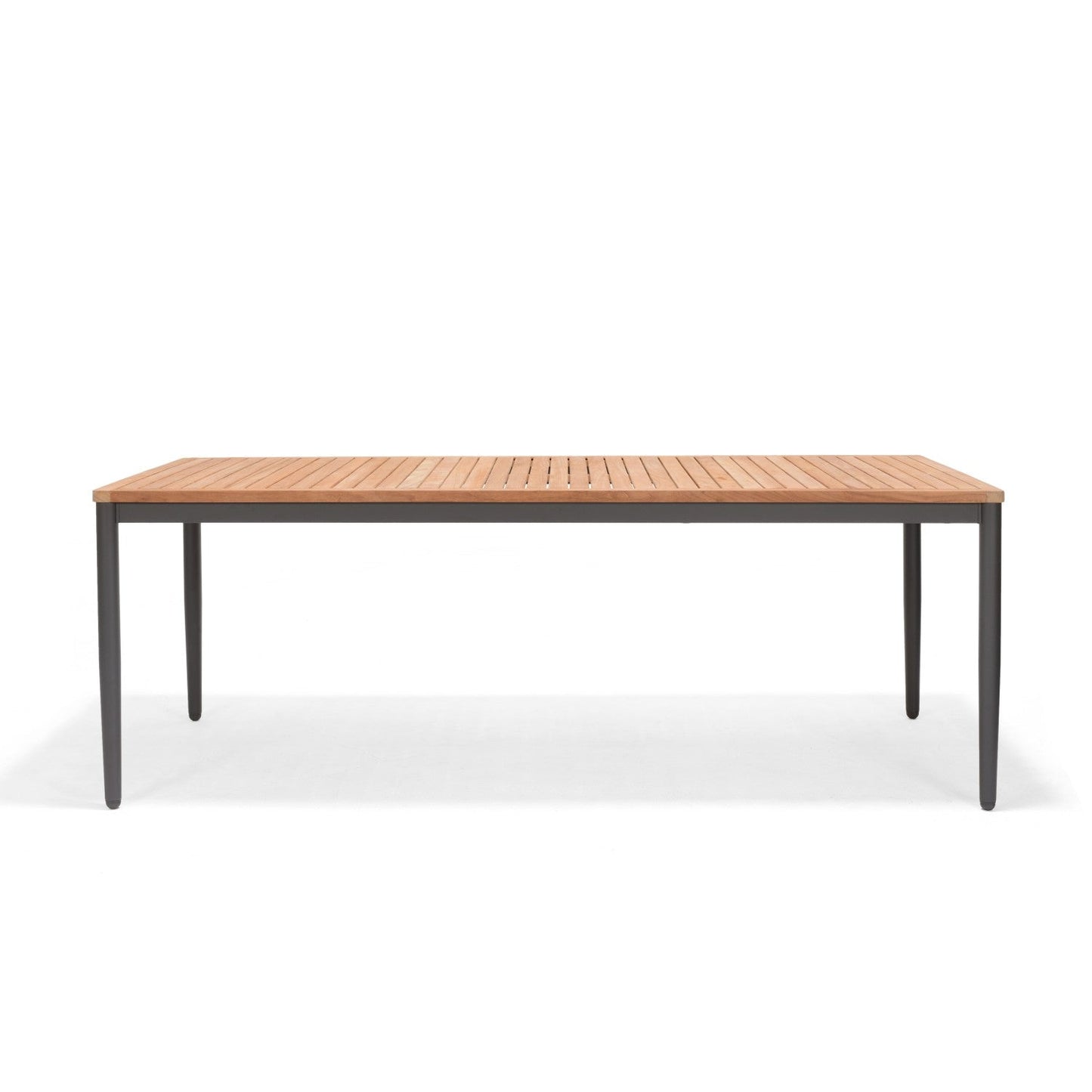 Topaz rectangular dining table with teak slat top and dark gray legs LifestyleGarden US on Tampa Home & Garden Store