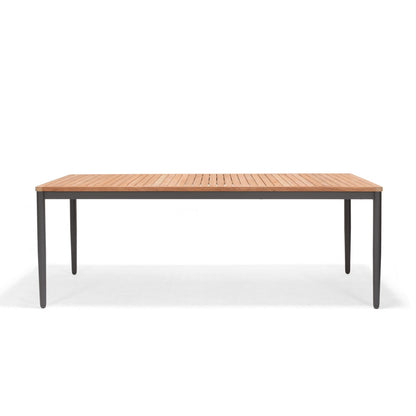 Topaz rectangular dining table with teak slat top and dark gray legs LifestyleGarden US on Tampa Home & Garden Store