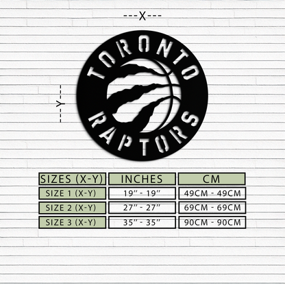 Toronto Raptors Logo Metal Wall Art – Bold Basketball Emblem for Sports Fans- KAF678 - Tampa Home & Garden Store