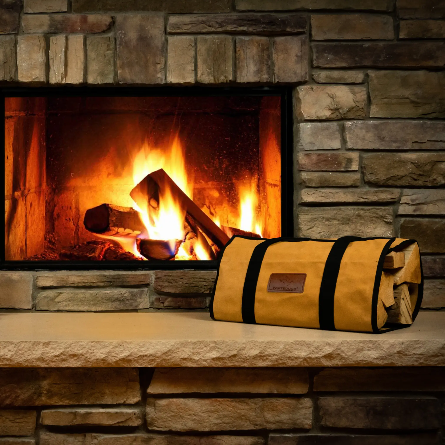 Tote Shape Canvas Firewood Log Carriers - Tampa Home & Garden Store