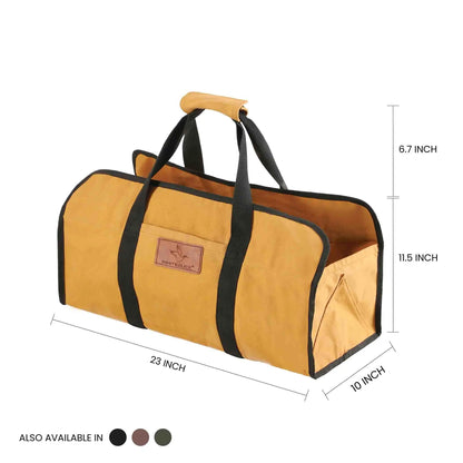 Tote Shape Canvas Firewood Log Carriers - Tampa Home & Garden Store