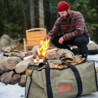 Tote Shape Canvas Firewood Log Carriers - Tampa Home & Garden Store