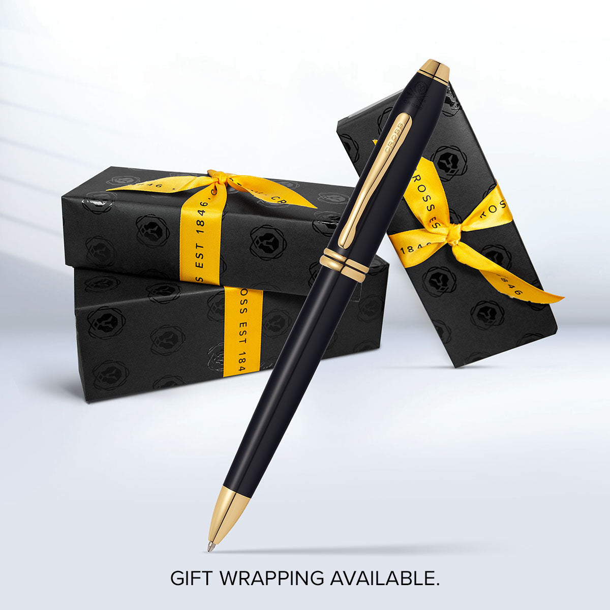 A.T. Cross Townsend Classic Black Lacquer Ballpoint Pen with gold-tone trim on Tampa Home & Garden Store